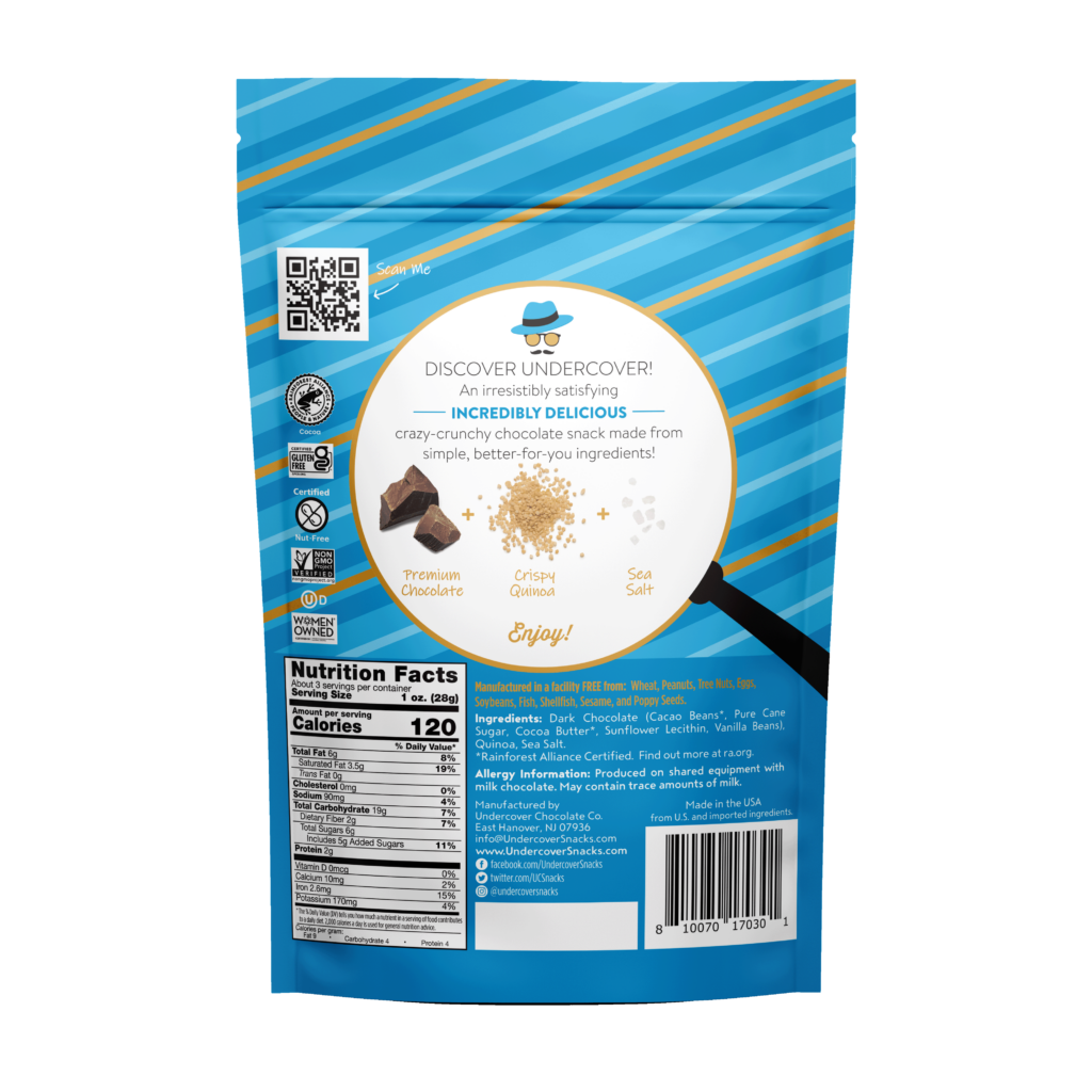 Dark Chocolate Sea Salt Mini Crisps Undercover Snacks